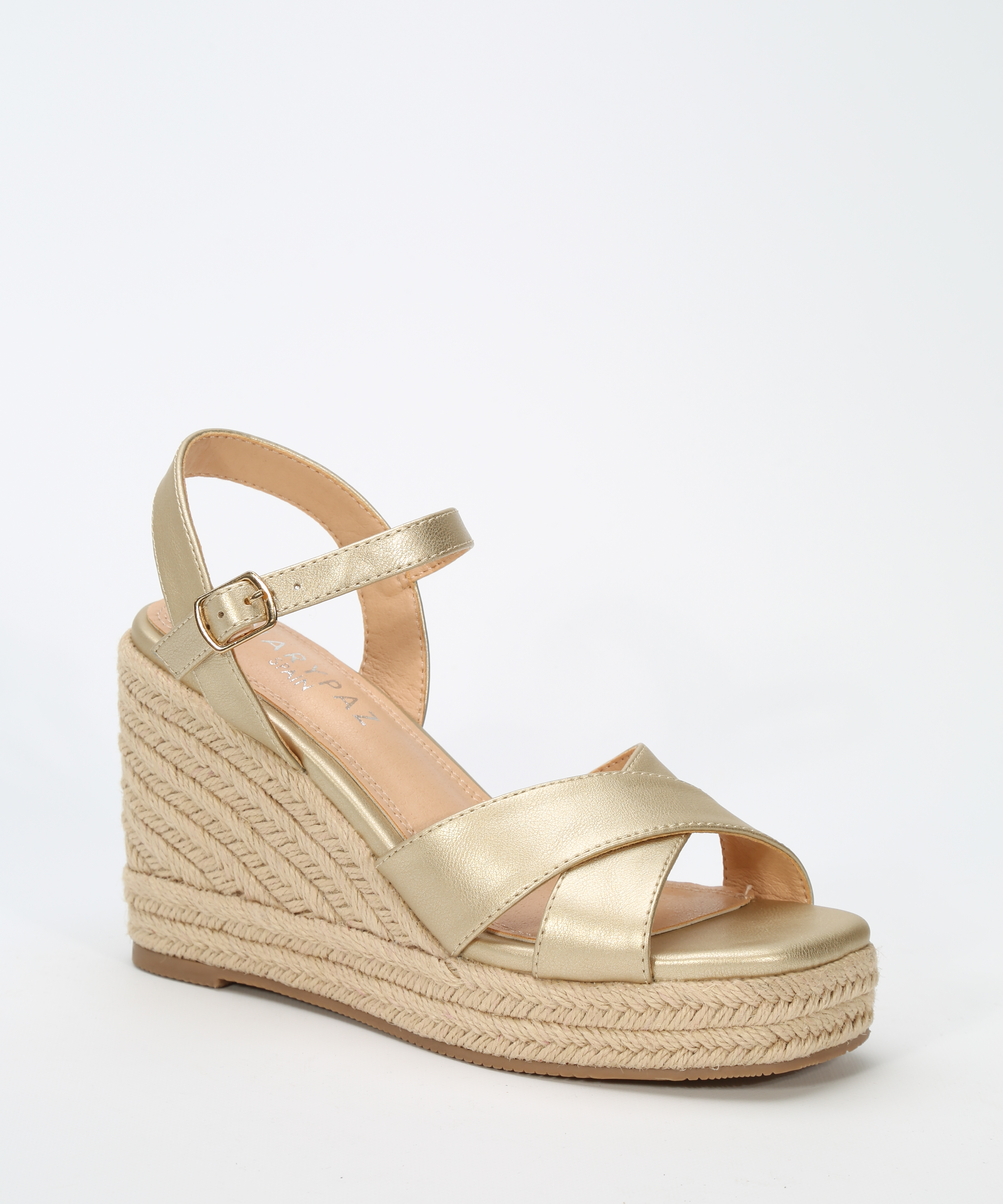 Sandalias cuñas cruceta